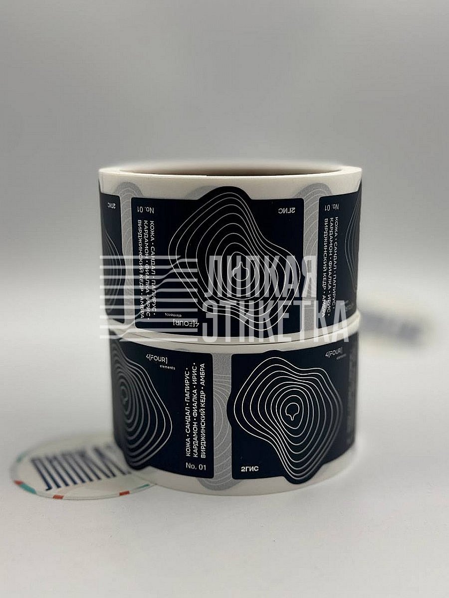 Минималистичная этикетка на металлизированной пленке