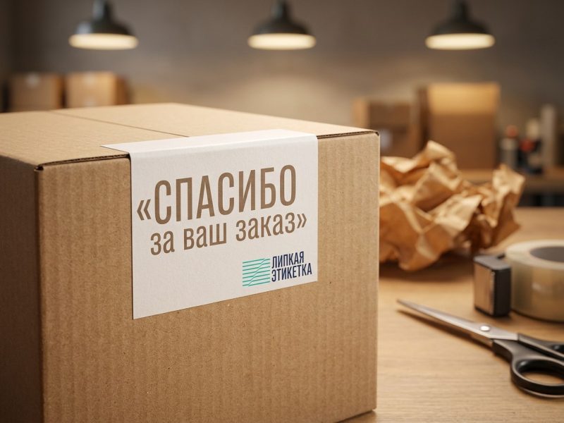 Наклейки с логотипом на упаковку
